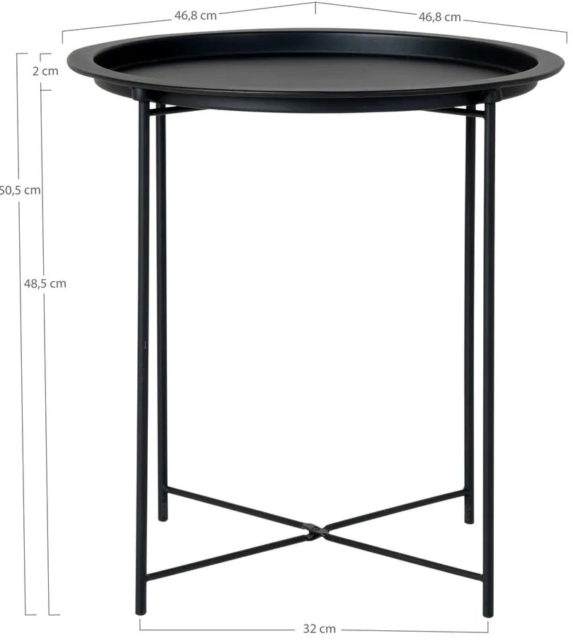 Kovový okrúhly odkladací stolík ø 47 cm Bastia – House Nordic