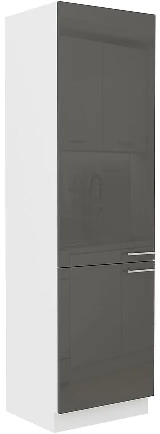 Kuchynská skrinka Lara 60dk-210 2f Bb Mdf Šedá lesk