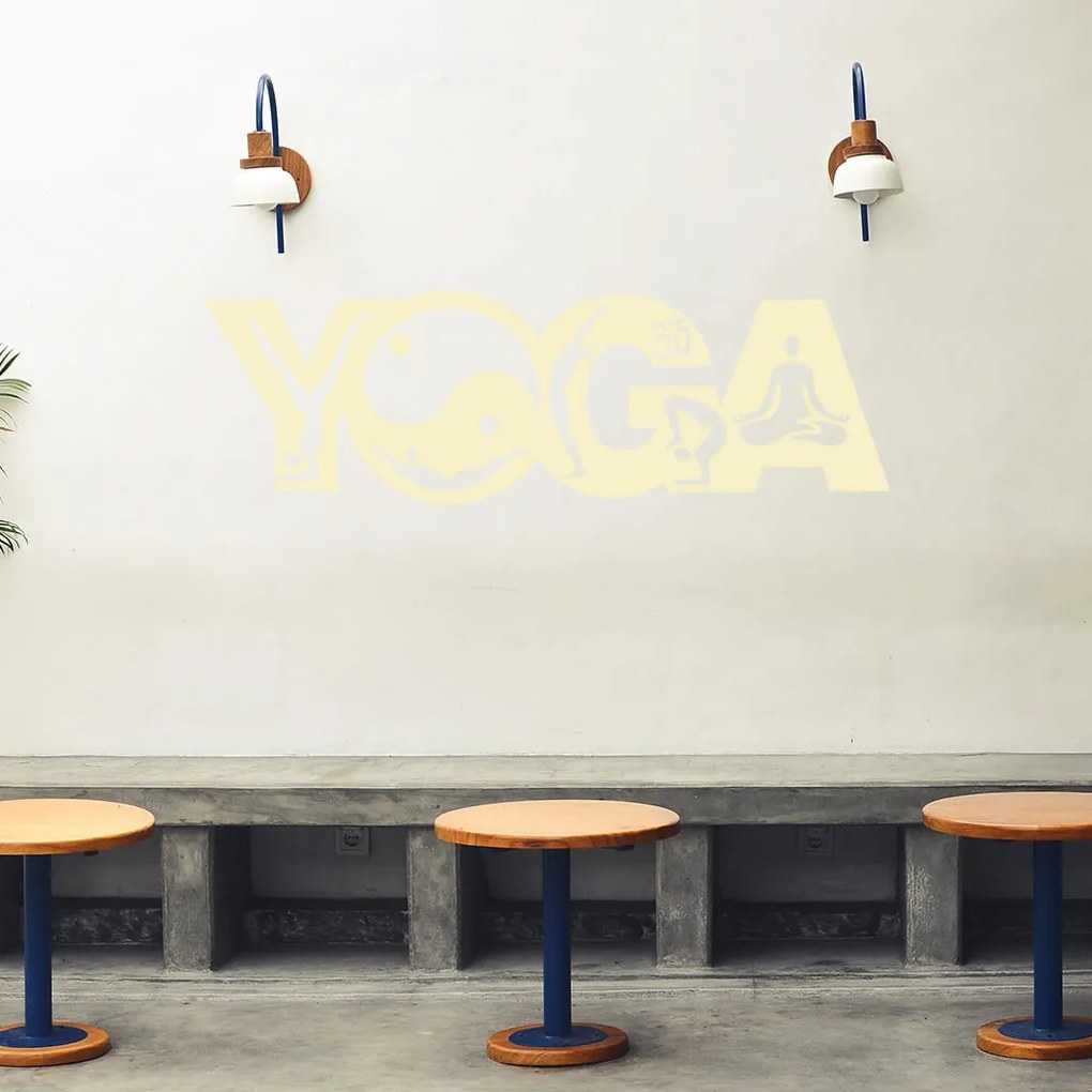 Veselá Stena Samolepka Joga Farba: oranžová, Veľkosť: 100 x 31 cm