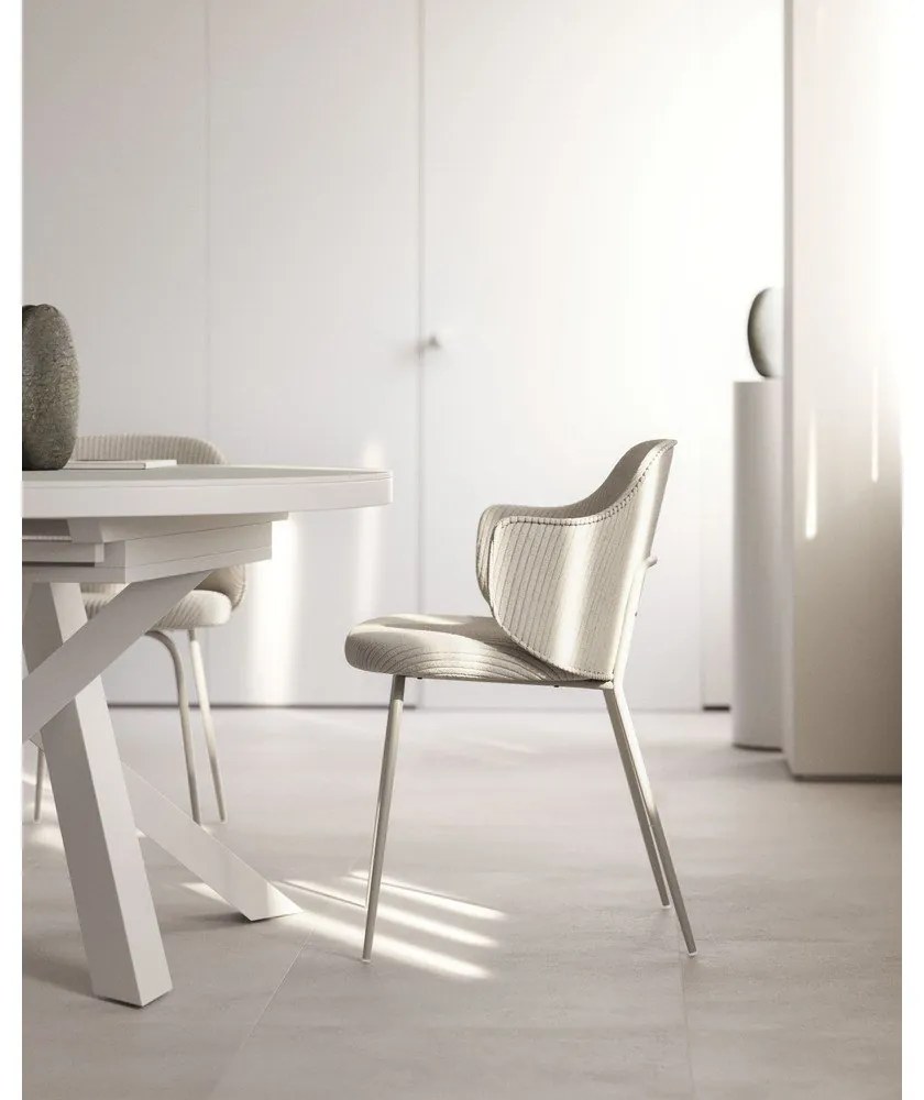 Béžové čalúnené jedálenské kreslá v súprave 2 ks Yunia – Kave Home