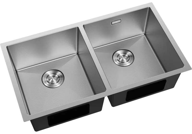 Mexen Binox, 2-komorový nerezový drez 800 x 450 mm, brúsena oceľ, vzor voština, 6421802000-01HC