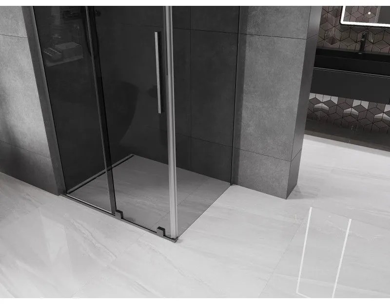 Mexen Velar L, sprchový kút s posuvnými dverami 110 x 120 cm, 8mm šedé sklo, grafit brúsený, 871-110-120-43-66
