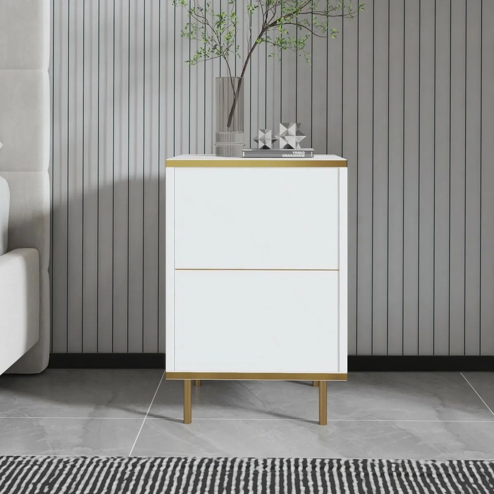 Nočný stolík Imaj White and Gold