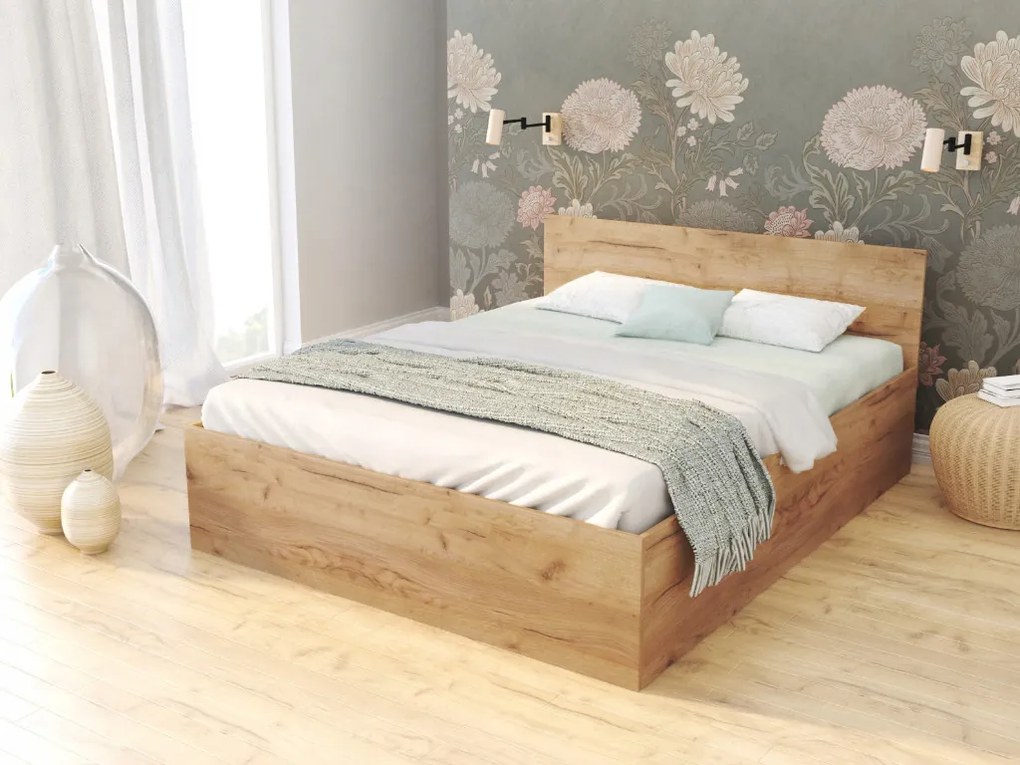 GL Jednolôžková posteľ s úložným priestorom Buster 120x200 - dub craft