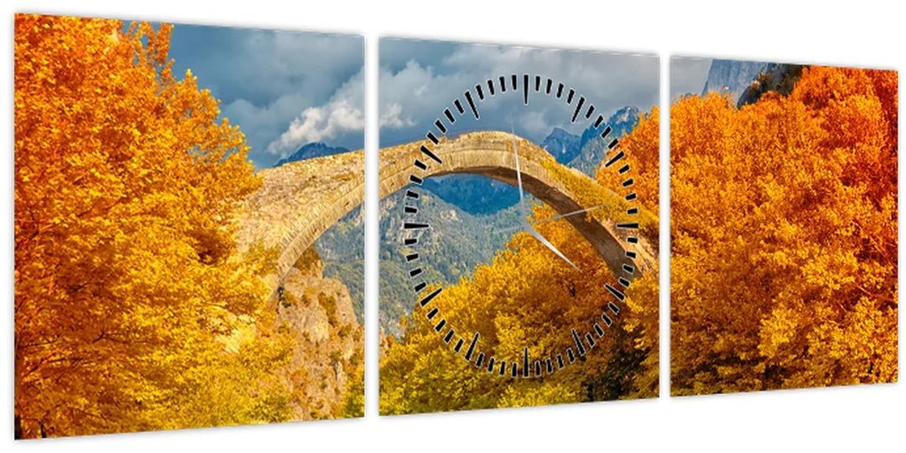 Obraz - Konitsa most (s hodinami) (90x30 cm)