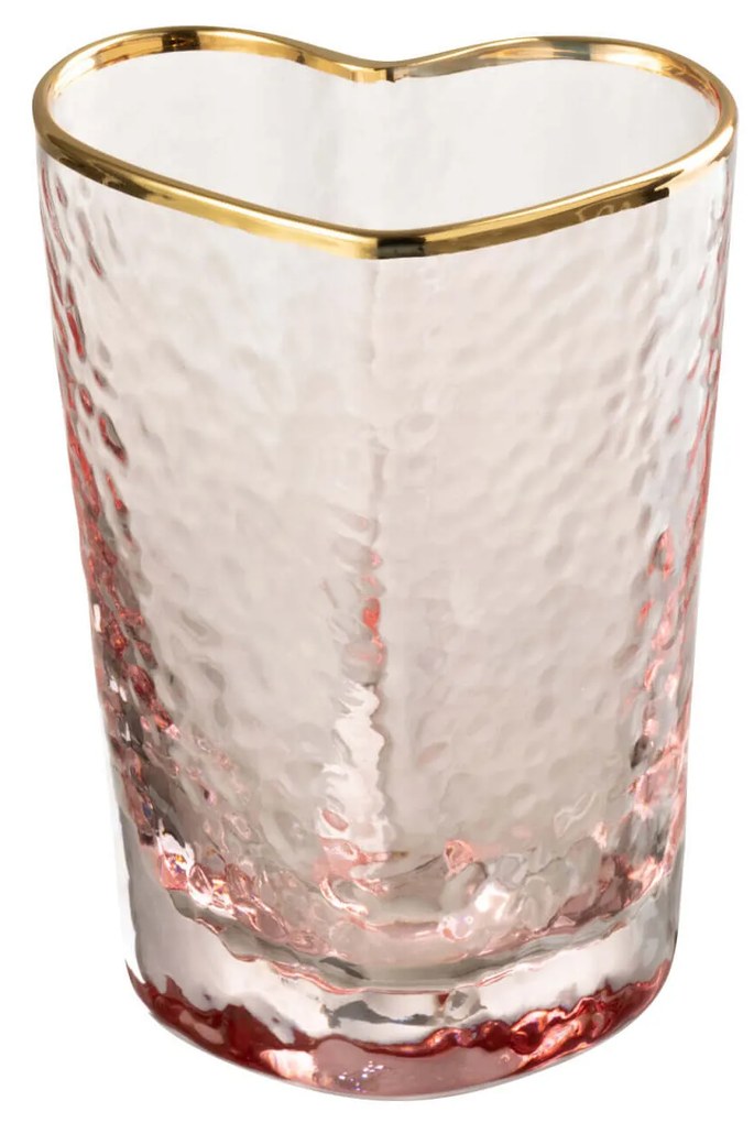 Ružový pohár na vodu v tvare srdca