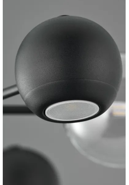 Jupiter 1995 - Luster na tyči MOKA 3xGU10/10W/230V + 3xG9/10W/230V čierna/číra