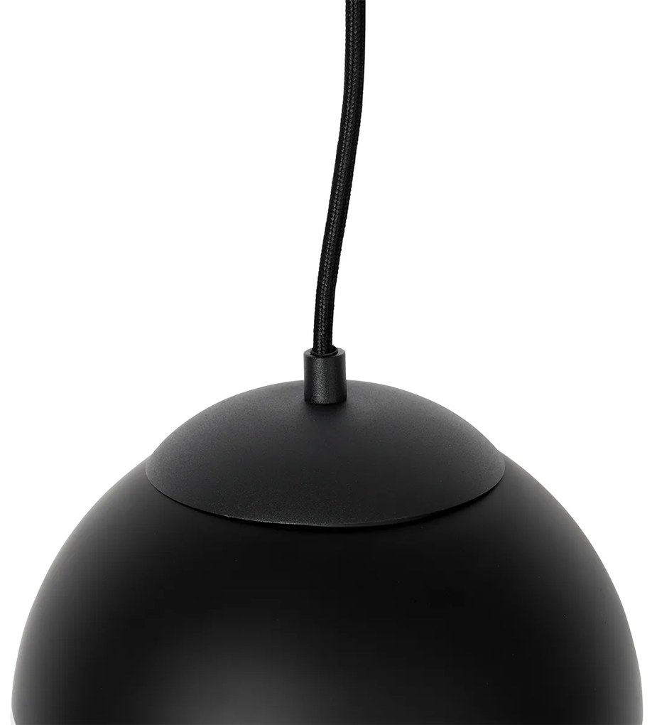 Retro závesné svietidlo čierne s čírym sklom 20 cm - Eclipse