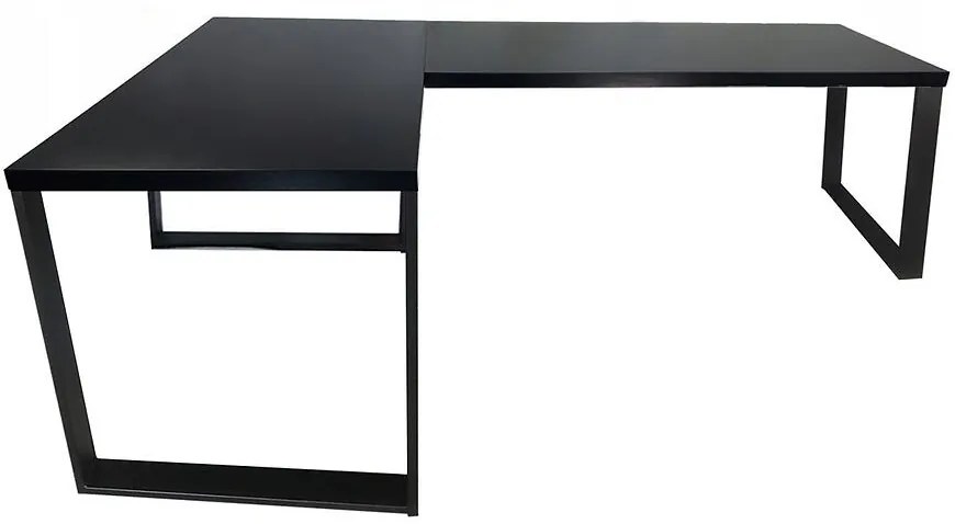 Písací Stôl Roh. Loft Low Čierna 240x160x3,6 Model 0