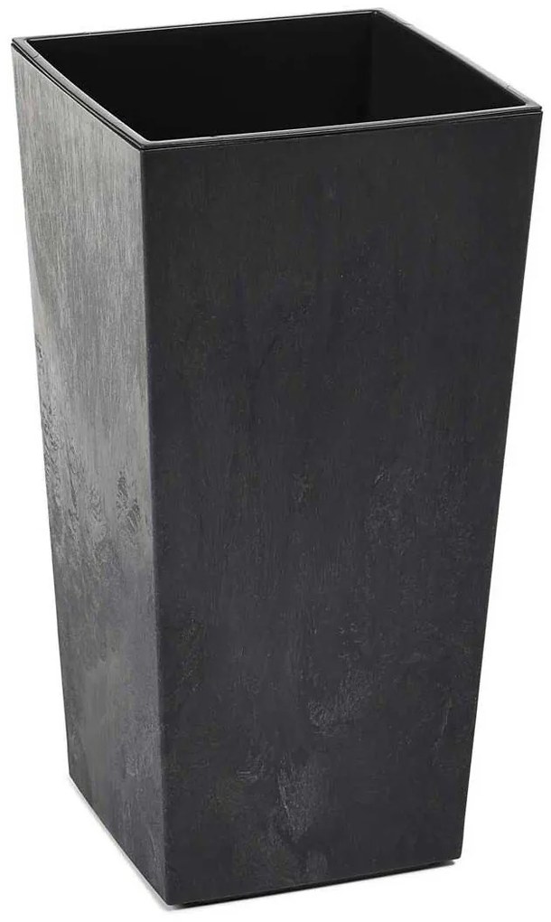 PLASTOVÝ KVETINÁČ PORTO 46X25X25 CM IMITÁCIA BETÓNU ČIERNA