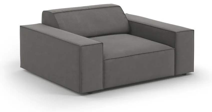 Sivé zamatové kreslo Jodie – Micadoni Home