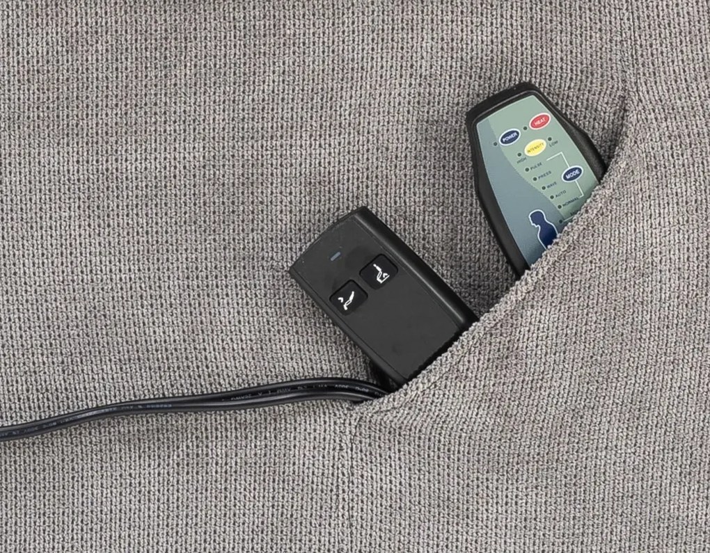 Masážne kreslo s polohovaním Legacy, šedá látka