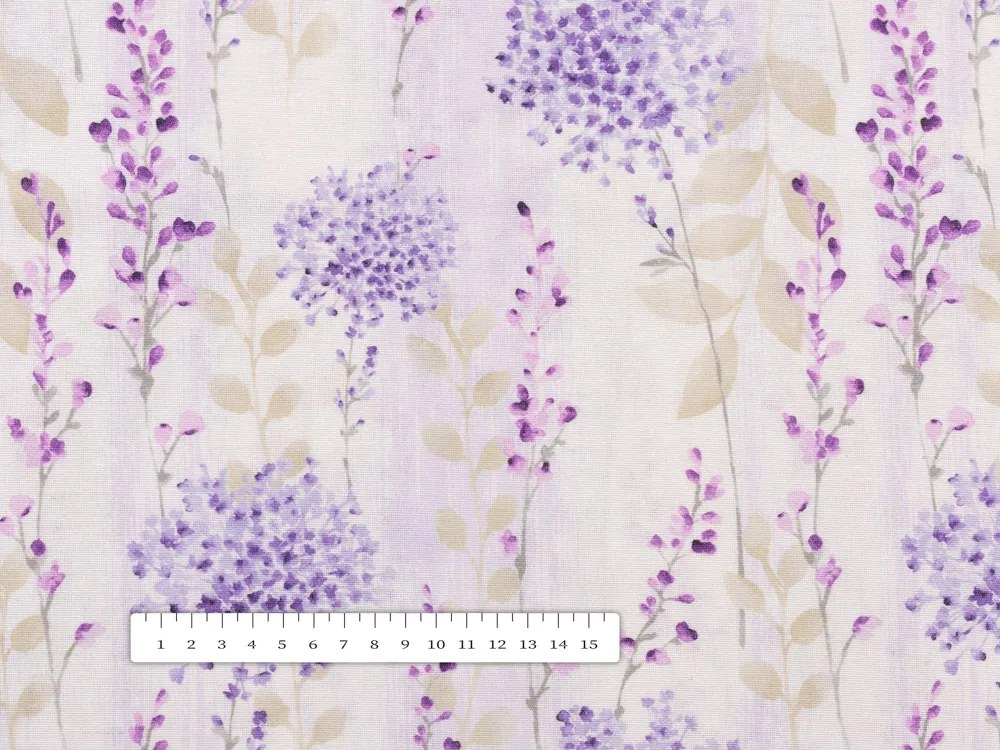 Biante Dekoračný obdĺžnikový obrus PML-069 Fialové kvety na bielom 140x160 cm