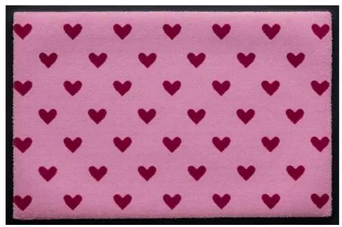 Srdiečkový vzor- premium rohožka - ružové srdcia (Vyberte veľkosť: 100*70)