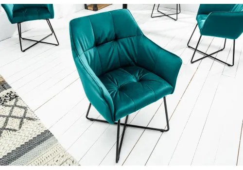 Stolička 41660 Loft Zamat Tyrkisová  - Komfort-nábytok