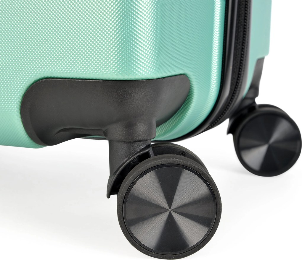 BONTOUR „Wave“ 3-dielna súprava kufrov s dvojitými kolieskami, s TSA zámkom, púdrovo zelená