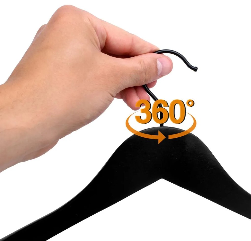 Dřevěné ramínko Emil černé