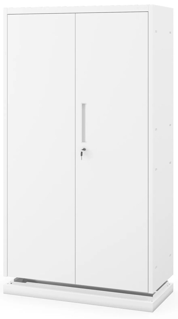 Kovová skriňa MEGAN – biela, bez zásuvky, 160 cm