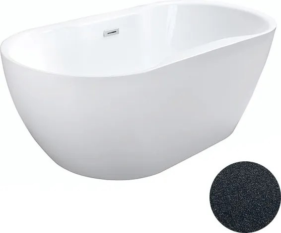 Besco Akrylátová voľne stojaca vaňa Navia Glam G 140x75 (150x80, 160x80) BESCO-Typ výpuste: Click-Clack s prepadom, grafit, BESCO-Rozmery: 140x75, BE…