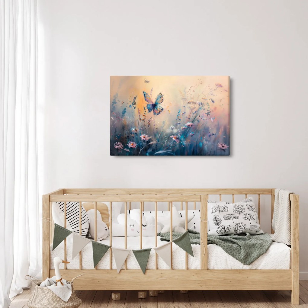 Obraz - Lúka s motýľom II. (90x60 cm)