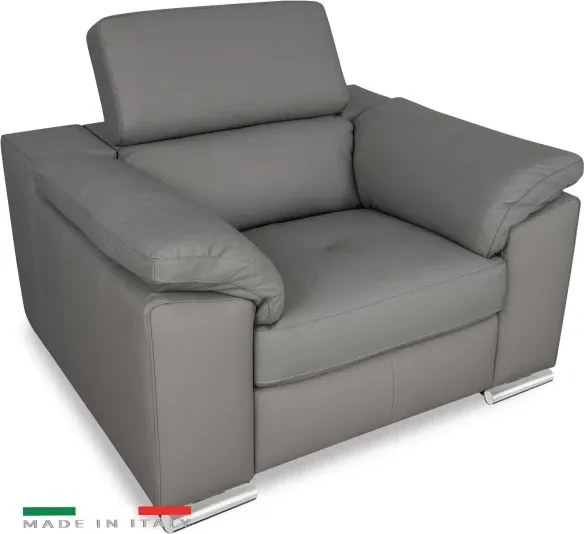 Moderné kožené kreslo LOREN II, sivá (madras - 128 grey)