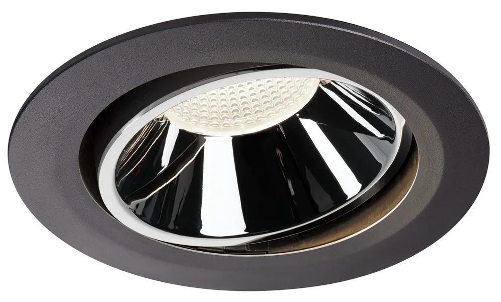 Stropné svietidlo SLV NUMINOS® MOVE DL XL vnitřní LED zápustné stropné svietidlo čierna/chrom 4000 K 55° otočné a výkyvné 1003753