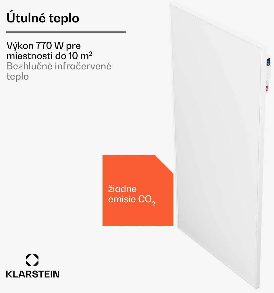 Klarstein Wonderwall Air Smart 770, infračervený ohrievač, 60 x 120 cm, 770 W, aplikácia