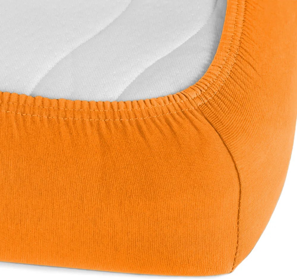 Jersey napínacie prestieradlo JR-006 Oranžové 90 x 200 - výška 20 cm