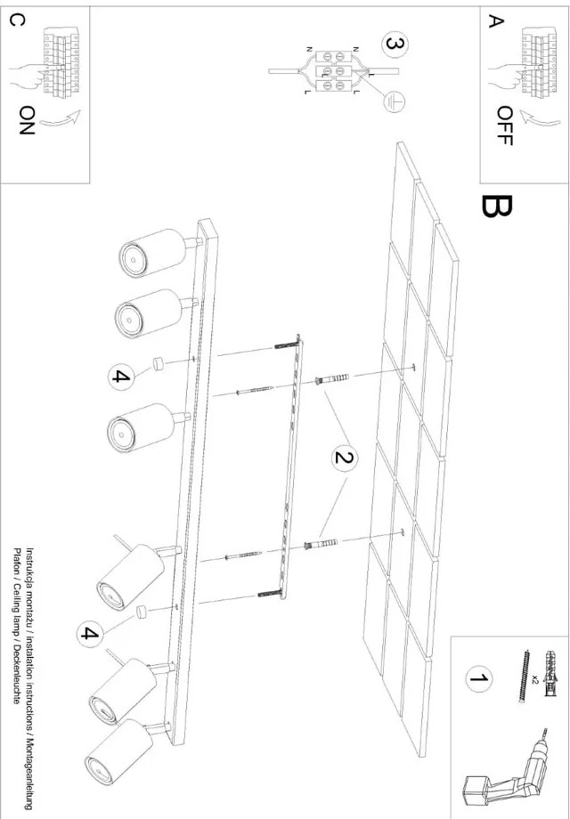 Bodové svietidlo v tehlovej farbe 6x117 cm Etna – Sollux