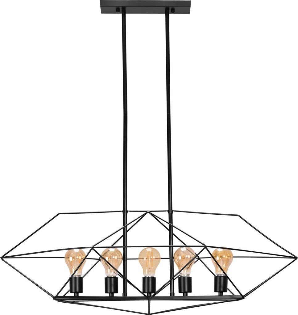 Toolight Toolight, stropné svietidlo 5xE27 APP1037-5CP, čierna, OSW-05561
