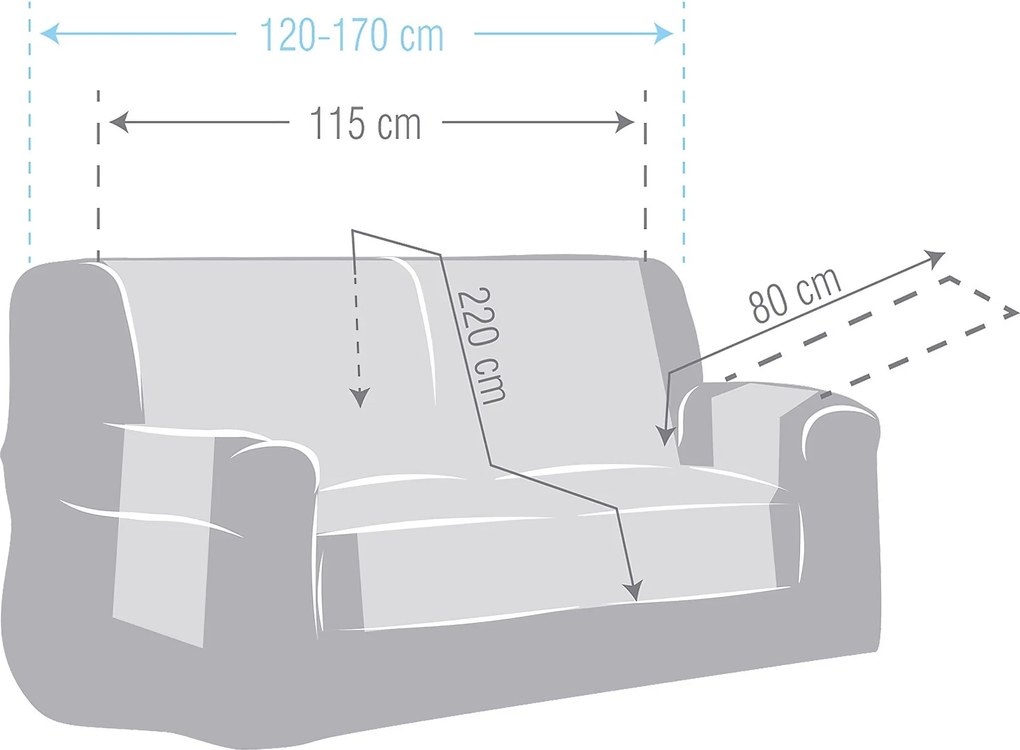 Poťah na dvojmiestnu pohovku Universal grey
