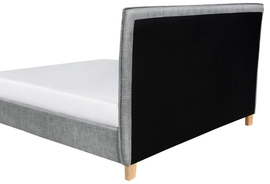 Čalúnená posteľ 140 x 200 cm sivá SENNEZ Beliani