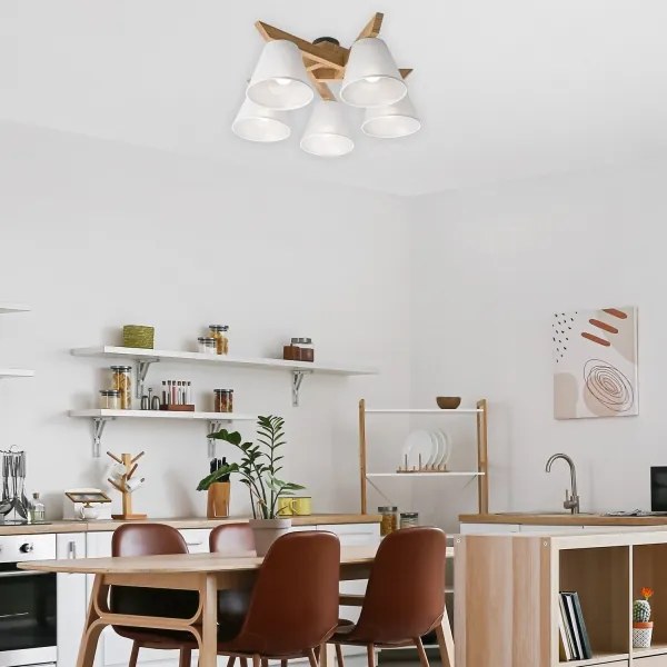 Prisadený luster ANTONIO 5xE14/40W/230V dub