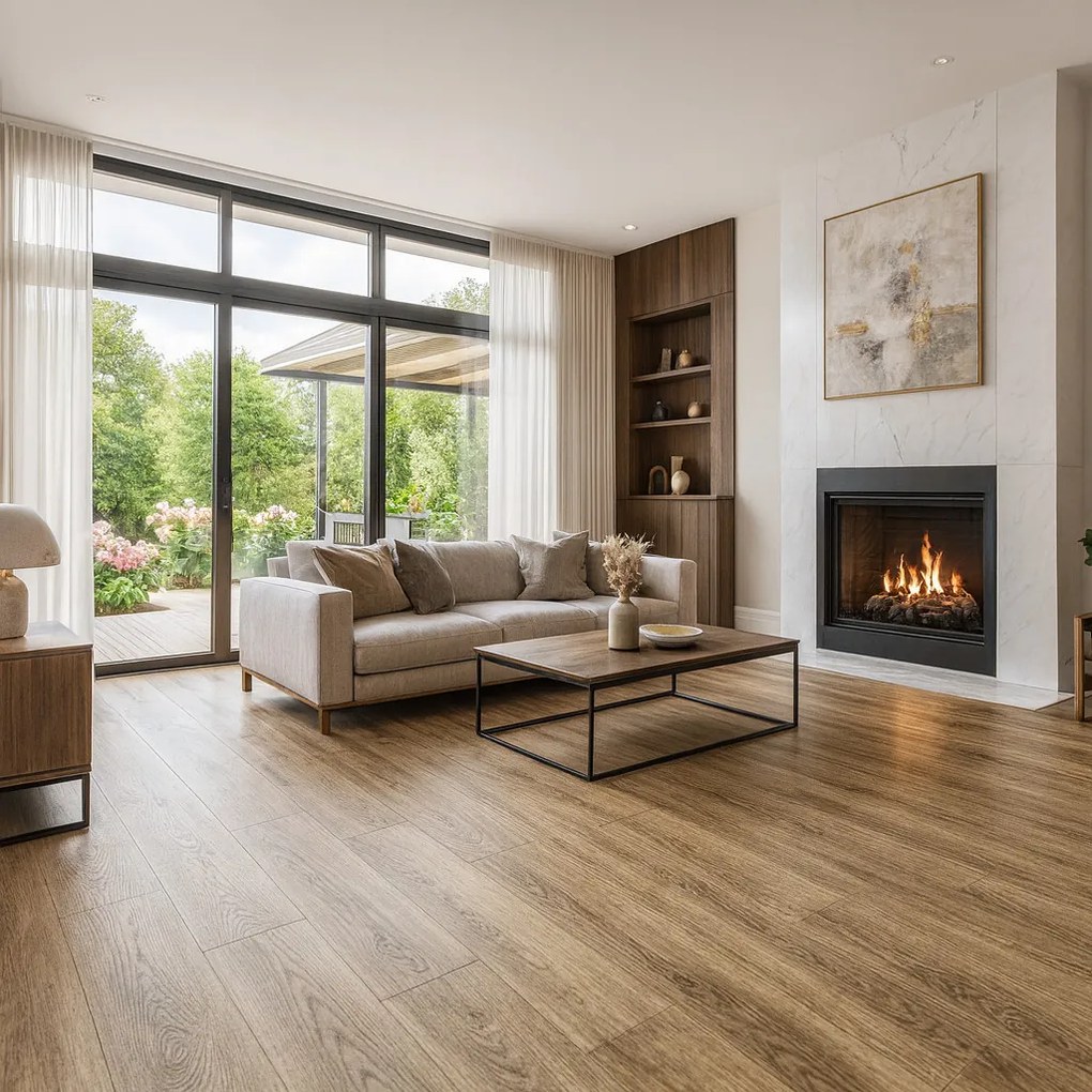 PVC podlaha - lino Blacktex Columbian Oak 692M, na mieru, šíře 3m,4m, hnedá, filc, chodba / predsieň, Beauflor