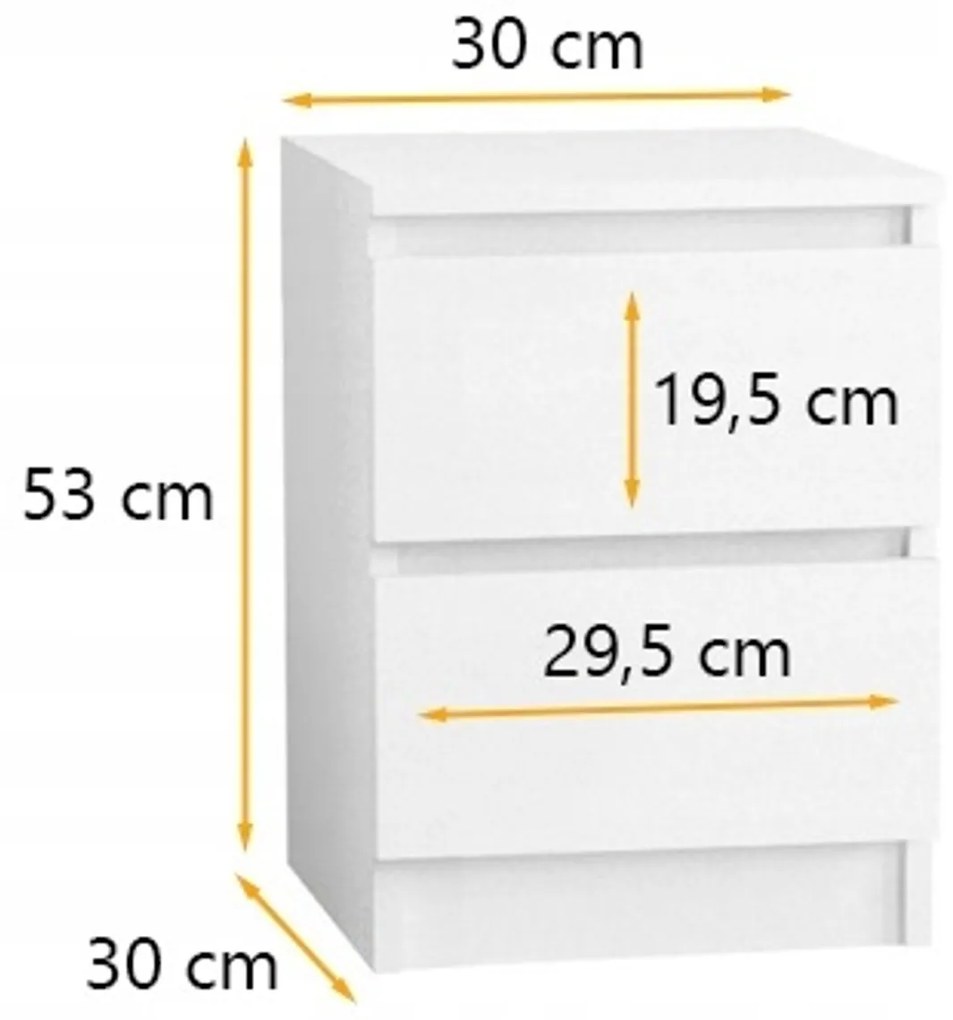 Nočný stolík 30/2 cm Biela