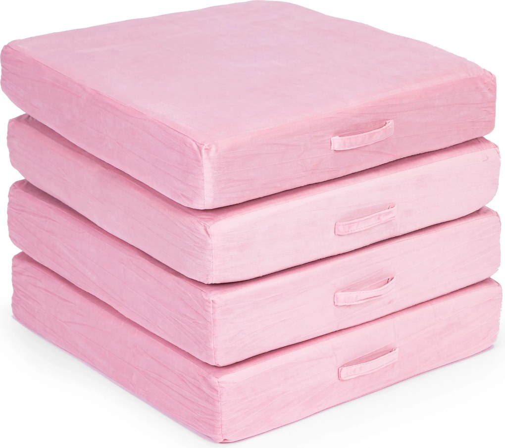 DIY veľká skladacia modulárna pohovka pre deti 8 mäkkých vankúšov - ružová ECOTOYS