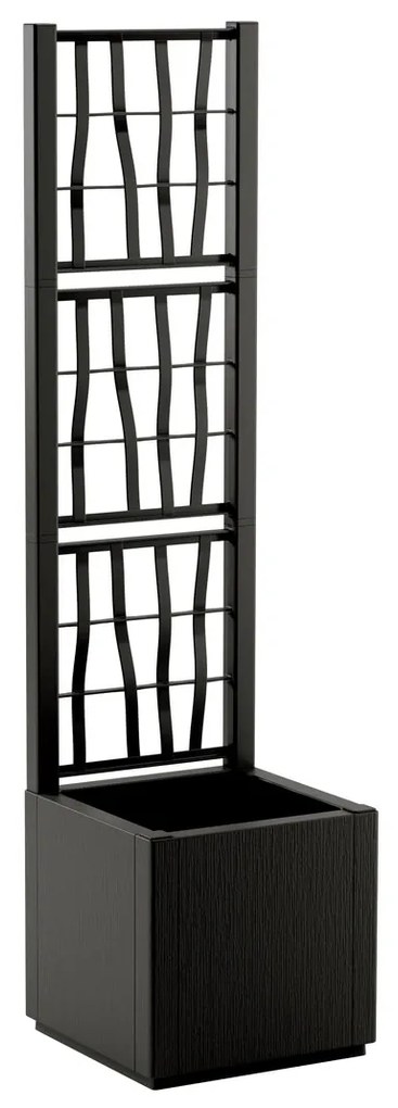 STEFANPLAST Kvetináč ETHICA s trelážou/mriežkou, tmavo šedý