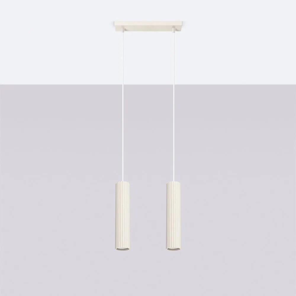 Krémové závesné svietidlo Gleam – Sollux