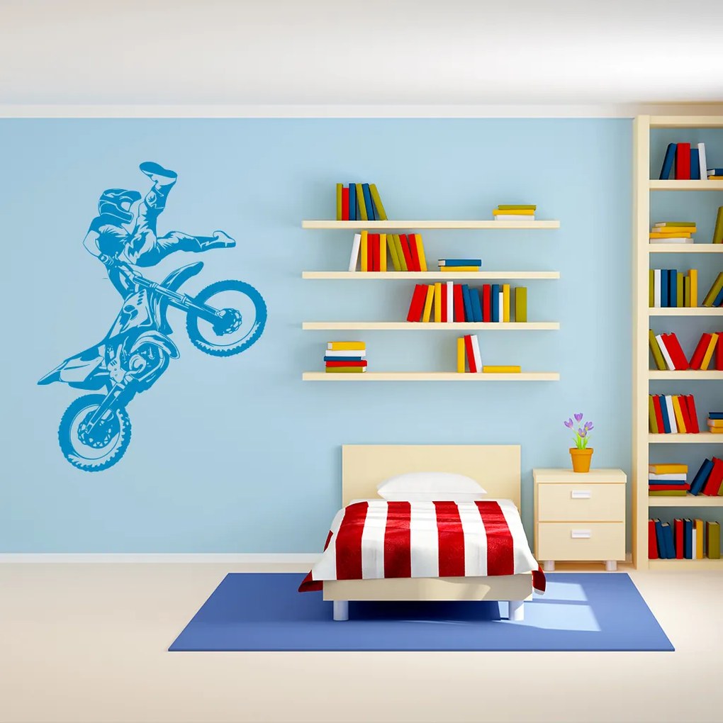 Veselá Stena Samolepka Freestyle Motocross Farba: bílá, Veľkosť: 60 x 44 cm