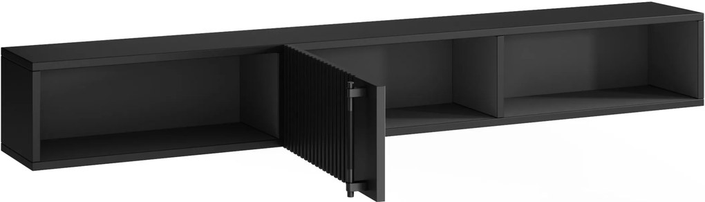 Polica so skrinkou RAFTT 150 cm, čierna