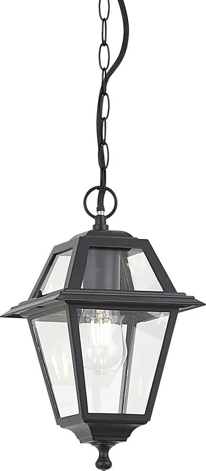 Klasická vonkajšia závesná lampa čierna IP44 - Berta