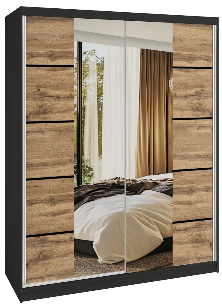 Šatníková skriňa SERENITY 133 cm dub wotan mat ME SERENITY SZP6/0/B/DW/0/HIAL