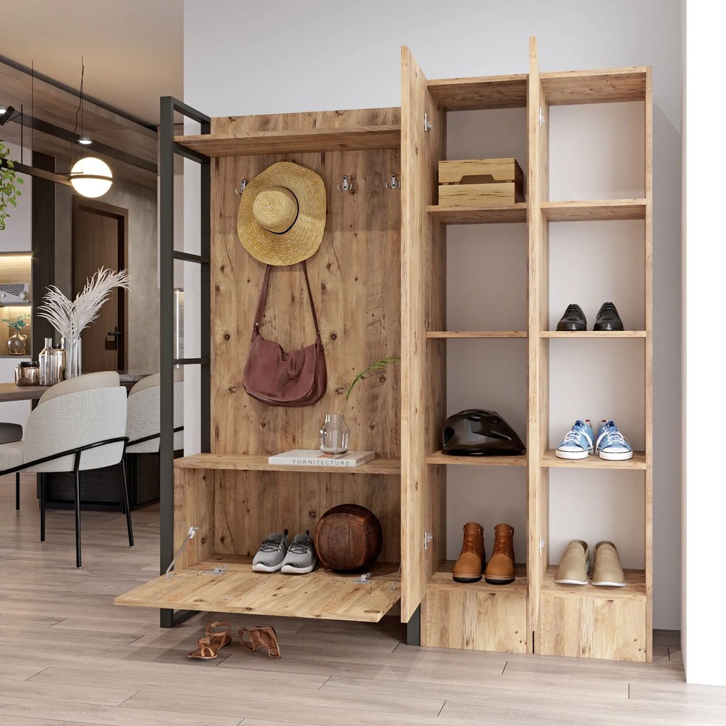 Predsieňová zostava Mele 17 (Borovica atlantic). Akcia -19%. Vlastná spoľahlivá doprava až k Vám domov. 1072604