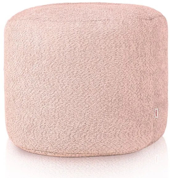 Taburetka Cilindro pudrovo ružová bouclé