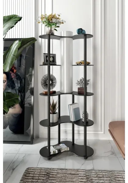 Stojacia lampa s poličkami NOTO 1xE27/40W/230V čierna