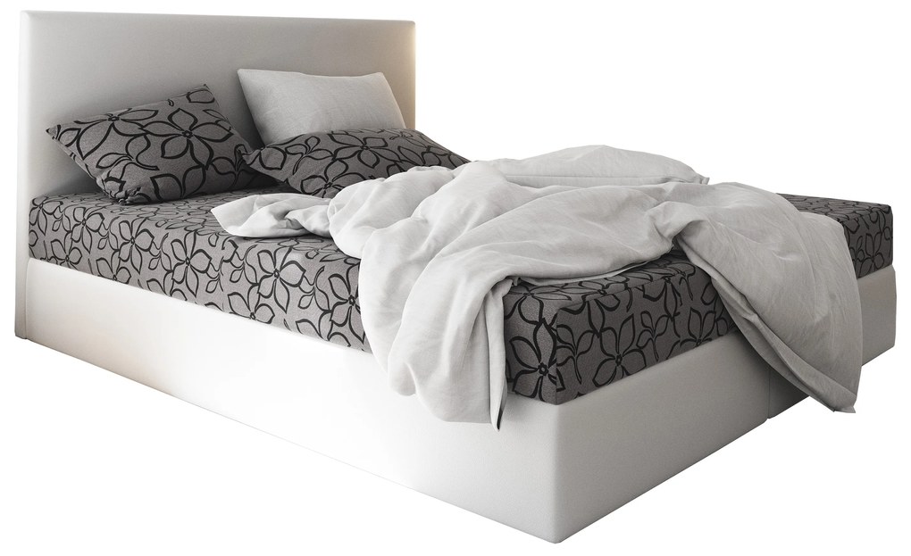 Manželská posteľ Boxspring 140 cm Lilac (vzor + biela) (s matracom a úložným priestorom). Akcia -20%. Vlastná spoľahlivá doprava až k Vám domov. 1046646