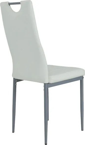 Jedálenská stolička Kim, biela ekokoža