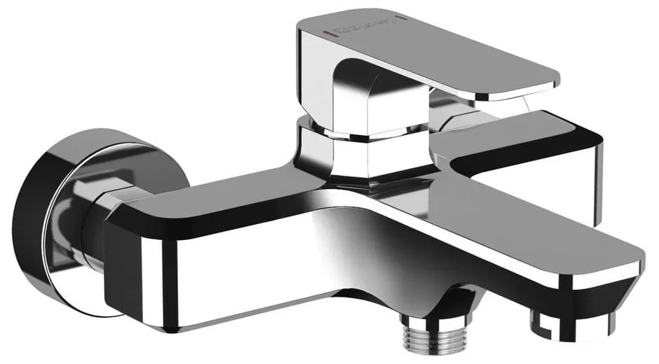 Nástenná vaňová batéria v lesklej striebornej farbe (2 výstupy) Spy – Sapho