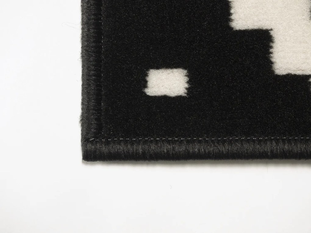 Alfa Carpets, Kusový koberec Gloria new black/cream, 190x280, čiernobiela, chodba / predsieň