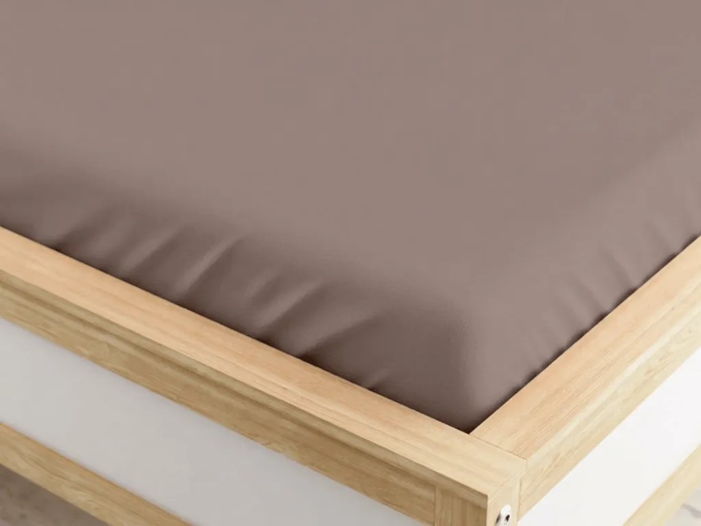 Napínacia obliečka z mikrovlákna hnedá 90 x 200 cm